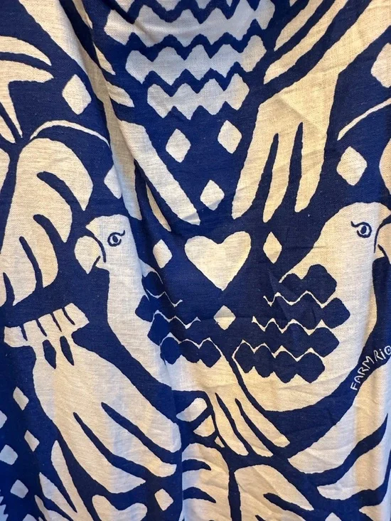 FARM Rio Blue and White Botanical Cutout Maxi Dress NWT Size Small - Picture 6 of 12